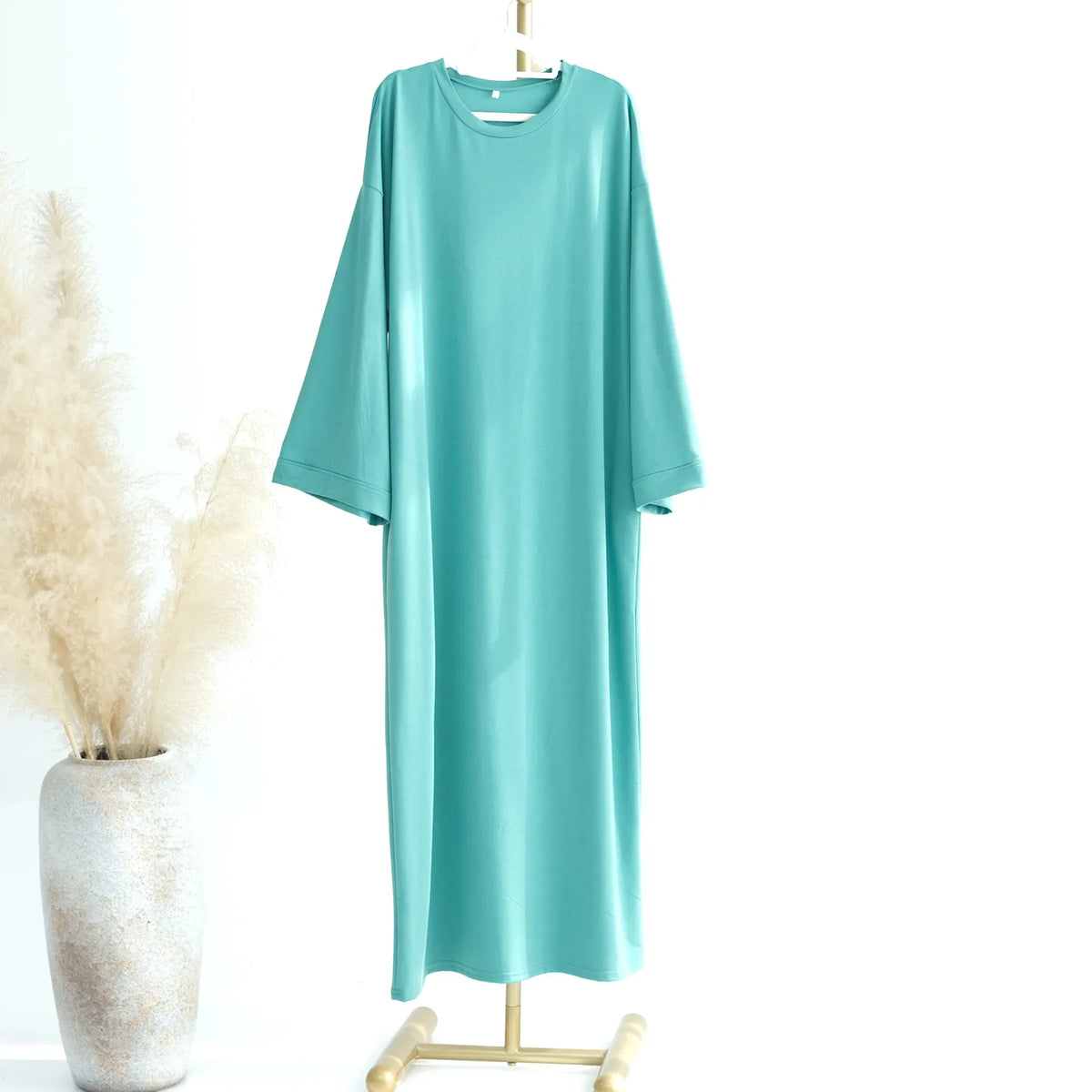 2024 New Modest Dress Solid Color Inner Dresses Muslim Women Dubai Abaya Eid Ramadan Islam Clothing Turkey Arabic Robe - Matrix-studios.com