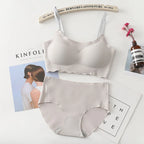 Seamless Bralette Set Strappy Camisole No Underwire Comfortable Sleep Yoga Sports Bra Panties Combo - Matrix-studios.com