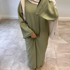 Warm Arabic Corduroy Abaya Dress for Women Ramadan Dubai Women Modest Muslim Coat Winter Islam Clothing New Turkey Solid Robe - Matrix-studios.com