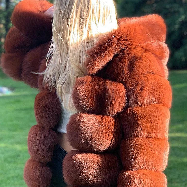 NEW 100%Winter Women Real Fox Fur Coat Thick Warm High Quality Full Sleeves New Natural Fur Fashion Hooded Short Jacket - Matrix Studios