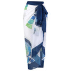 2026 New Sexy Print Retro Swimwear Beach Dress Cover Up Long Skirts Skirt Party Outfits Swimsuit Beachwear - Matrix Studios