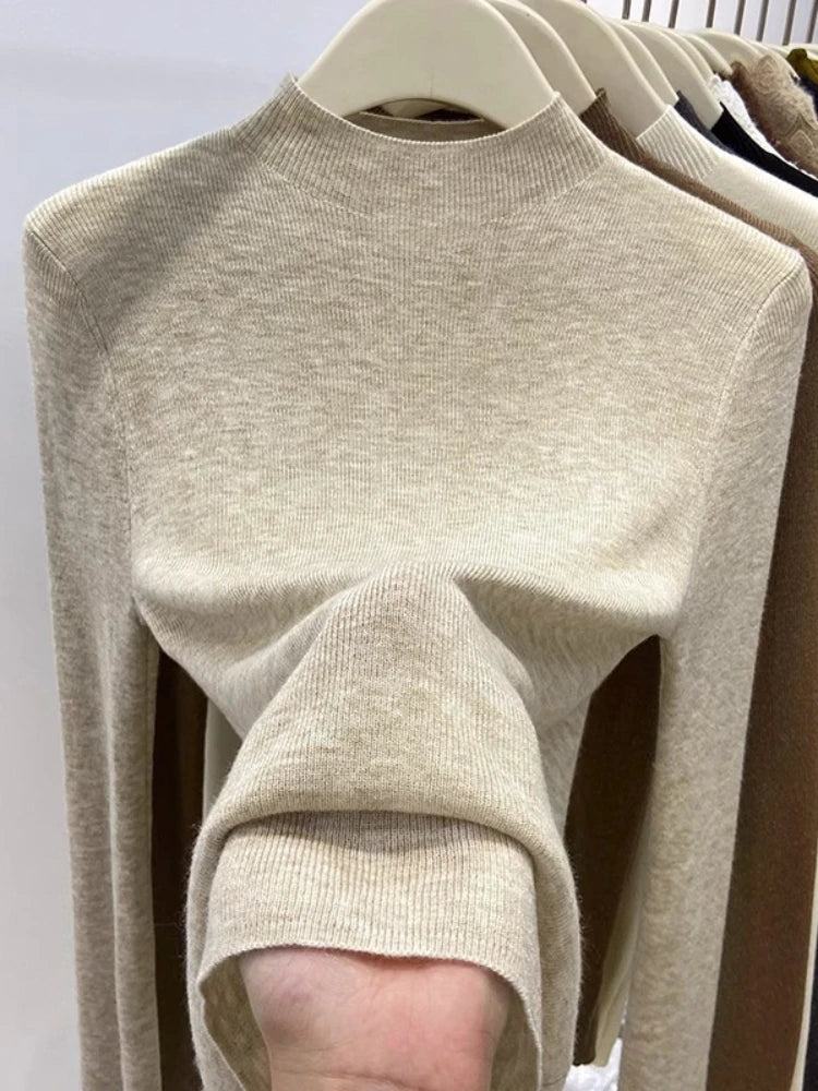 Autumn Winter Turtleneck Sweater Women 2026 Solid Slim Pullover Warm Casual Jumpers Korean Fashion Knitwear Base Layer Tops - Matrix Studios