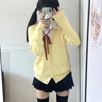Original anime yellow jk uniform sweater 2025 new autumn and winter Japanese knitted cardigan college style jacket women's top - Matrix Studios