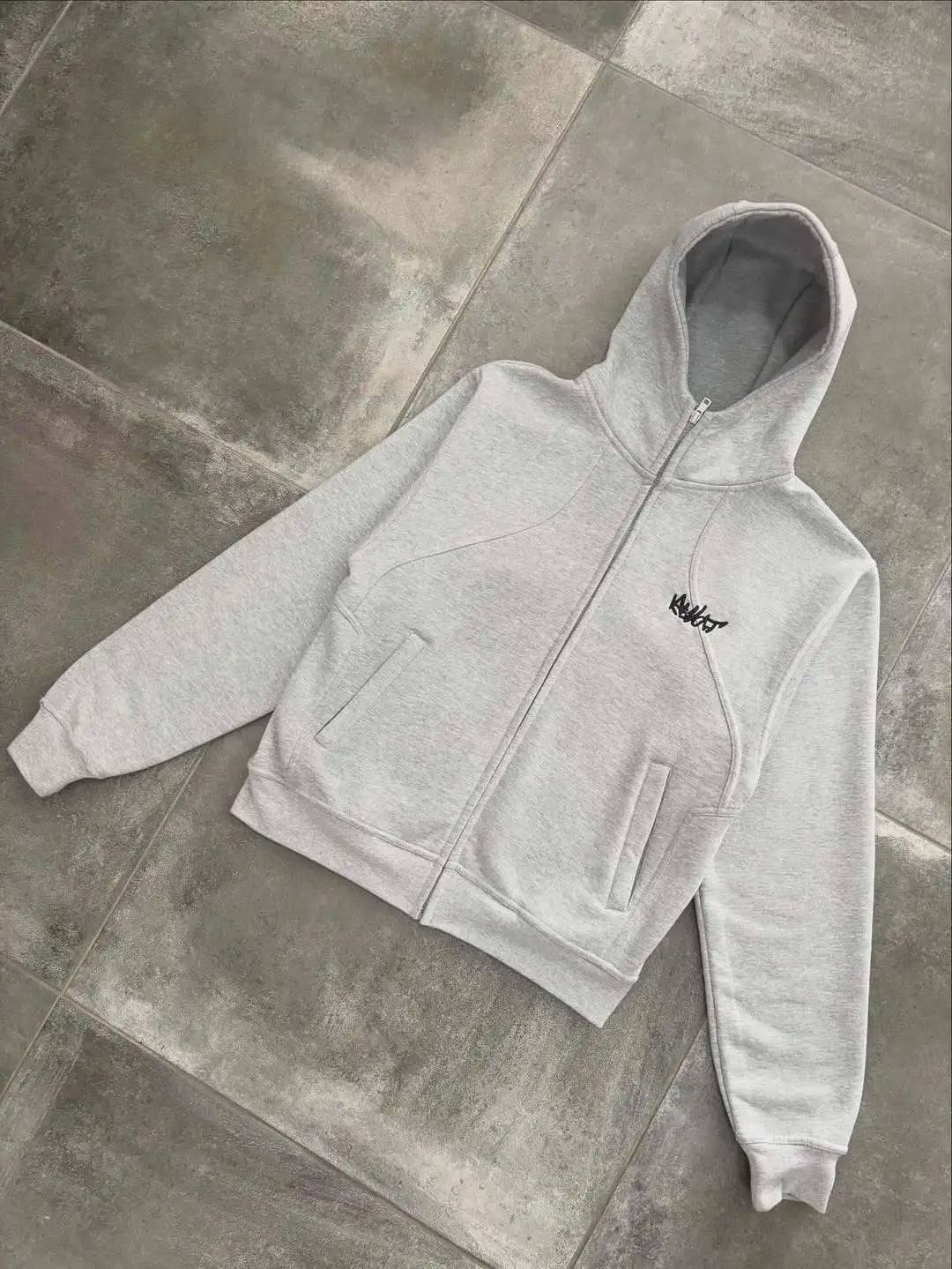 2026 Autumn/Winter European and American Fashion Gothic Y2K Simple Daily Zipper Hoodie High Street Loose Pants Set