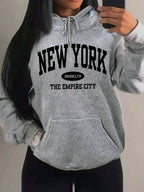 New York City Brooklyn Creative Letter Printed Female Hoodies Multicolor Loose Hoody Y2K Street Sportswear Fleece Hoodie Unisex