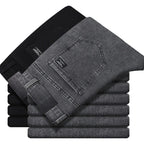 Men's New Stretch Straight Jeans Business Versatile Trendy Youth Casual Regular Long Pants for Spring Autumn Male Denim Trousers - Matrix Studios
