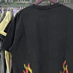 Hiphop Street Flame Print Fading Classic Letter Black Satoshi Nakamoto Tshirts Round Neck Short Sleeve Summer Men Women Top Tee - Matrix-studios.com