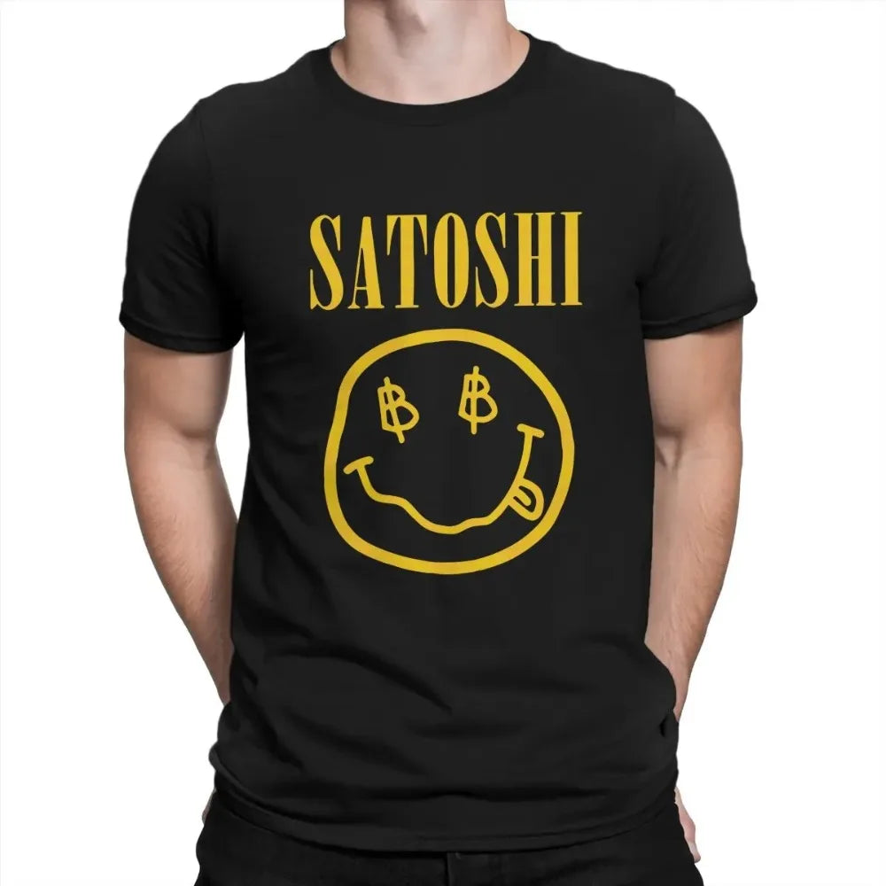 Blockchain Bitcoin Satoshi Yellow Funny Tshirt Graphic Men Tops Vintage Fashion Summer Polyester Short Sleeve Harajuku T Shirt - Matrix-studios.com
