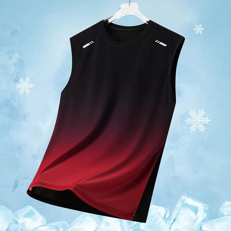 Simple Gradient Graphic Gym Tank Tops For Men Summer Fashion Fitness Sports 3D Printed Vest Loose Quick Dry Outdoor Tees Tops - Matrix Studios