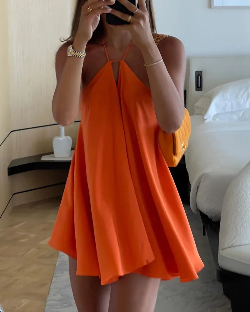 Sexy Party Off Shoulder Dresses 2025 Women's Elegant Sleeveless Hollow Out Beach Dress Backless High Street Lady Summer Vestidos - Matrix-studios.com