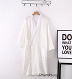 New Spring And Autumn Japanese Kimono Robe Couple Cotton Crepe Bathrobe Men And Women Kimono Robe Robes For Women Sleepwear - Matrix-studios.com