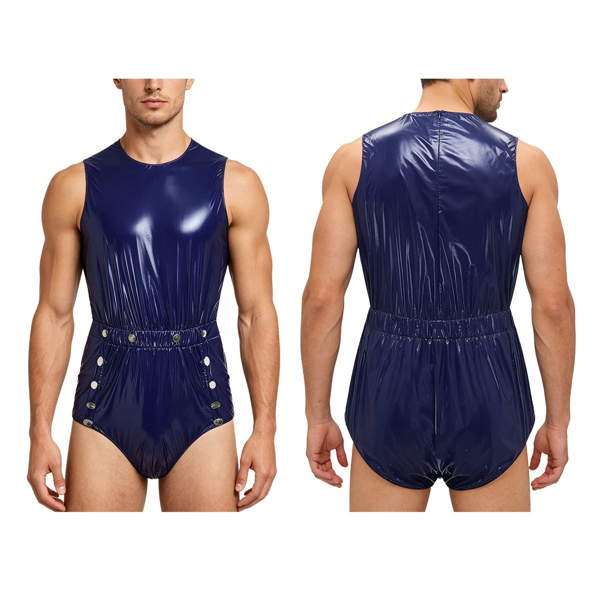 Men Women Waterproof Glossy Bodysuit Leak-proof Washable Diaper Cover Elderly Bedridden Special Needs Adaptive Jumpsuit Swimwear - Matrix Studios
