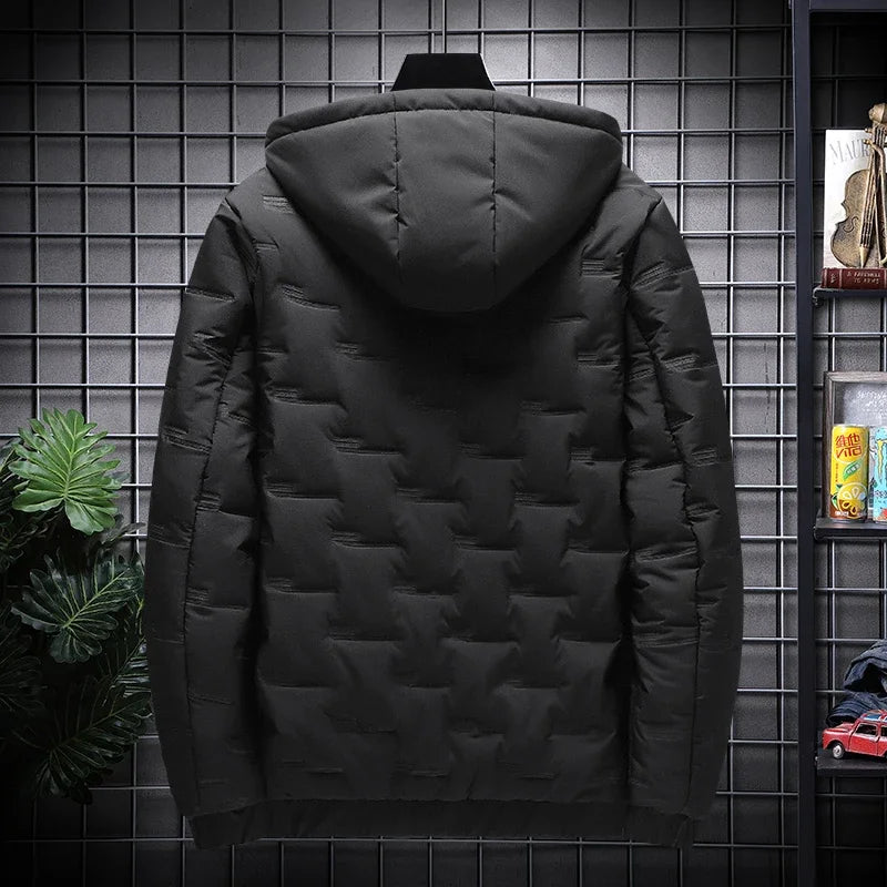 Fashion Winter Men's Padded Hooded Parkas Warm Clothes Trendy Down Cotton Puffer Jacket Loose Coats Thickened Warm Bread Jackets - Matrix Studios