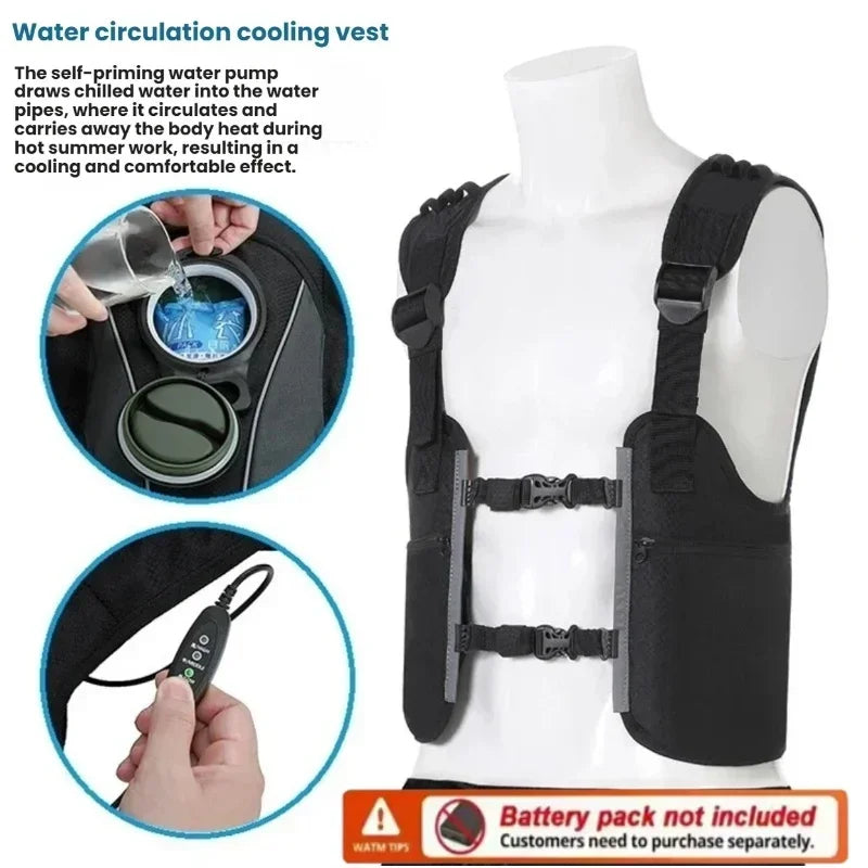 Water Circulation Cooling Vest Water Cooling System Outdoor Hiking Fishing Travel Physical Cooling Work Jacket Summer Breathable - Matrix Studios