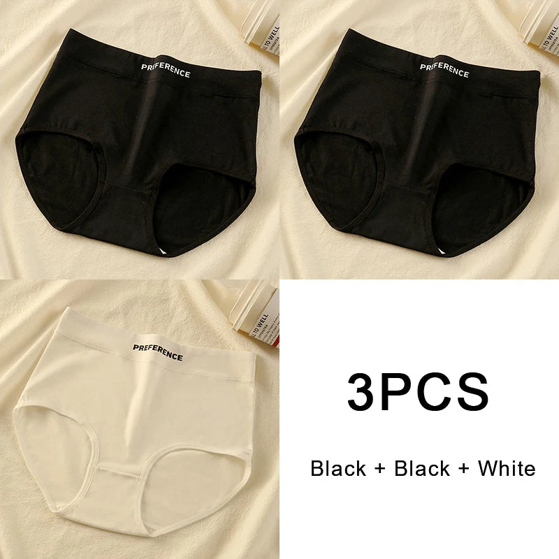 3PCS/set Color Panties Cotton Women Comfortable High-waist Underwear Soft Lingerie Breathable Female Panty Fitness Sports Briefs - Matrix Studios