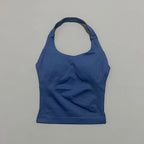 HISTELLO Sports Halter Top Seamless Longline Strappy Gym Tank Top Women Yoga Clothing Workout Fitness Sportswear Pilates Vest - Matrix-studios.com