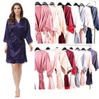 Bride Bridesmaid Lace Silky Satin Loungewear Monring robe  A9007 - Matrix-studios.com