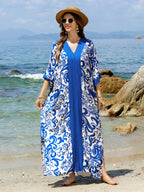 Women Swimsuit Crochet Beach Cover Up Dress Sleeve Kaftan Beach Tunic Long Pareos Bikinis Cover Ups Summer Robe Plage Beachwear - Matrix Studios