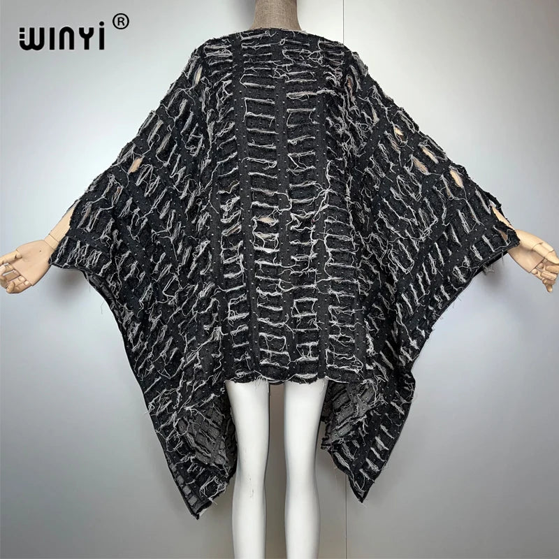 WINYI Original Denim Sexy Short Dress with Holes New Fashion Africa Womens Party Holiday Casual Maxi Beach Dress - Matrix Studios