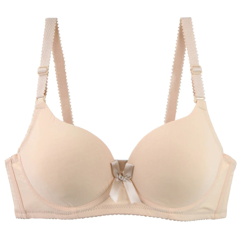2025 New Sexy Plus Size Bras Bow Sweat Absorption Underwear For Women Solid Smooth Seamless Breathable ABC Cup Lingerie - Matrix Studios