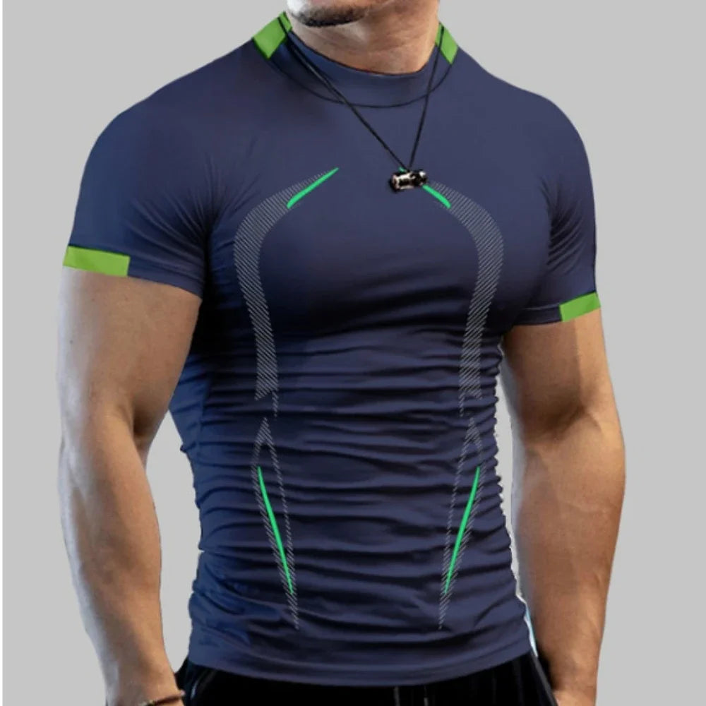 New Summer Sportswear Gym Breathable T Shirt Men Quick Drying Jogging T-Shirt Men Training Tees Fitness Tops Running T-shirt - Matrix Studios