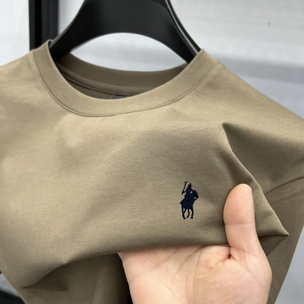 100% pure cotton short sleeve round neck men's T-shirt hot selling luxury brand summer exquisite pony embroidery breathable top - Matrix Studios