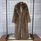DEAT 2026 Autumn Winter New Fashion Beach Wool Faux Fur Coat For Women Suit Collar Solid Color Long Overcoat Female 11A07448 - Matrix Studios
