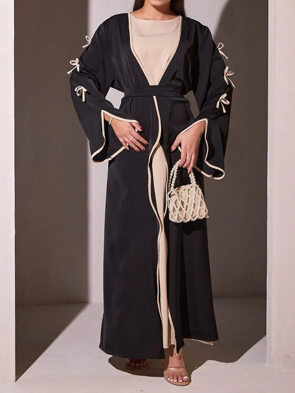 Muslim Abaya Women Dress Dubai Women Dress Bow Caftan Lace-up Floral Dresses Islamic Pakistan Moroccan Kaftan 2026 Robe - Matrix-studios.com