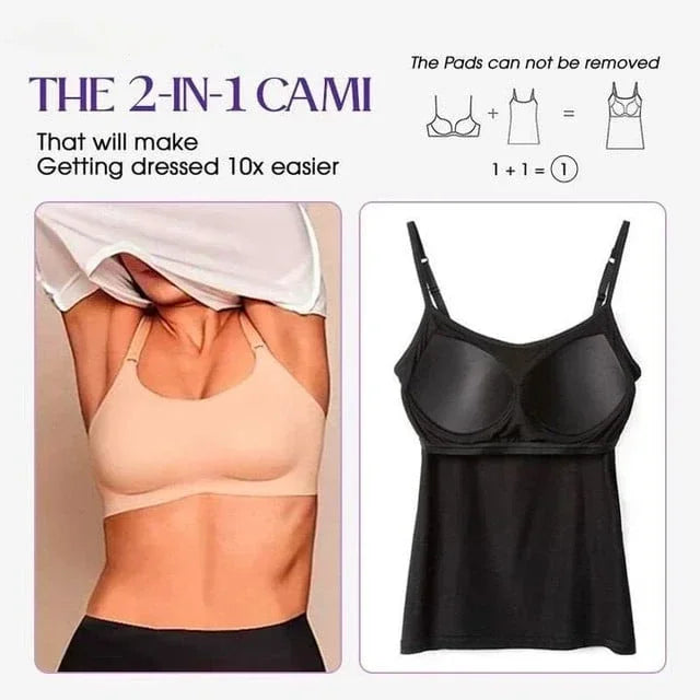 Cami Bra – Women's Camisole With Built In Padded Bra Vest Dropshipping As Seen on Tiktok Pink Top For Women Pajamas Home Wear - Matrix-studios.com