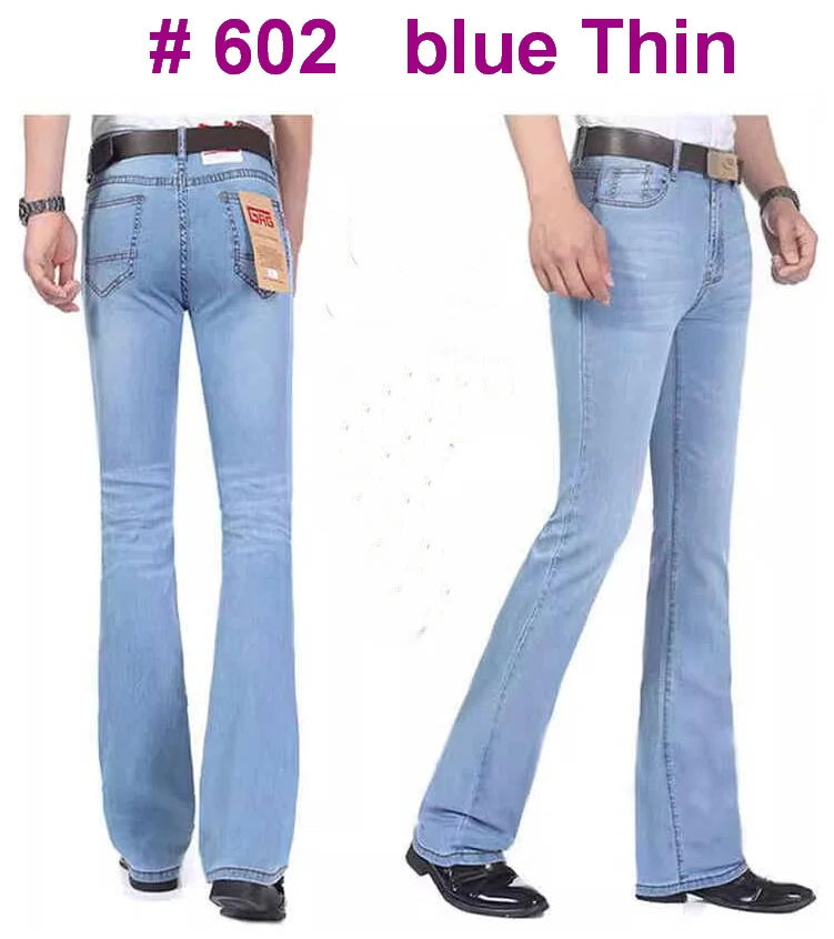 Men's Flare Jeans Mid-Rise Elastic Flare Jeans Fashion Men Flare Jeans Men's Denim Pants Multiple Color Size 26-40 - Matrix Studios