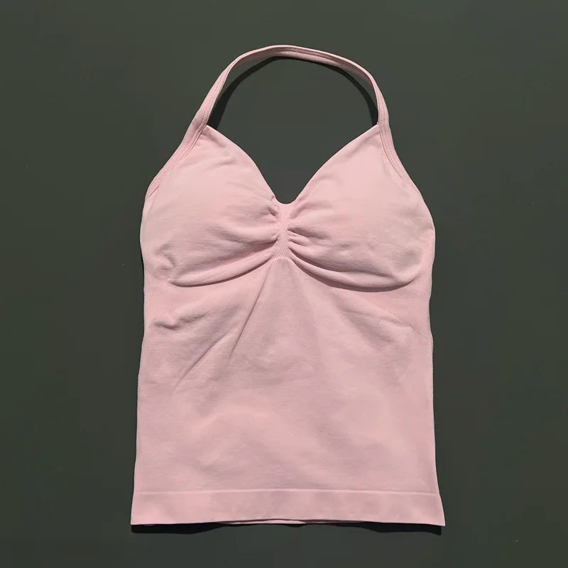 Women Solid Color Yoga Sports Tank Top Sleeveless Quick Dry Breathable Elastic Slim Fit Gym Workout Running Fitness Soft Skin - Matrix-studios.com