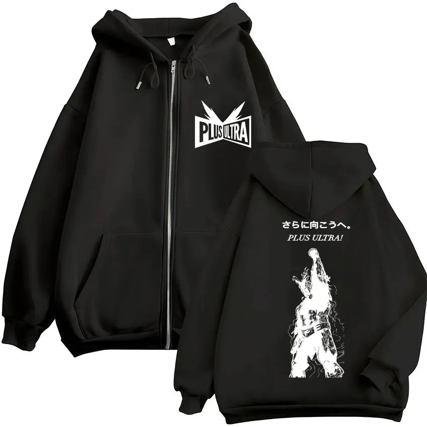 Japan Anime My Hero Academia Zip Up Hoodies Harajuku Fashion Manga Vintage Sweatshirt Men Women Fleece Oversized Tracksuit Coats - Matrix Studios