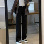 Woman Vintage Wide Leg Jeans Girls High Waist Pants Female Fashion Black Black Grey Retro Blue Light Blue Pink Denim Trousers - Matrix-studios.com