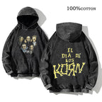 Korn Rock Band World Tour Hoodies Vintage Washed Men's Sweatshirts Cotton Hip Hop Streetwear Hooded Pullover Loose Y2K Tops - Matrix Studios