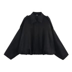 Women's Bomber Jackets Coats Fashion Turn-down Collar Long Sleeve Loose Coats Vintage Female Outerwear Chic Tops - Matrix-studios.com