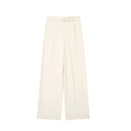 MUJER 2025 Women's Pants Beige Grey Black Wide Leg Pants Women High Waist Baggy Pants Woman Fashion Summer Office Trousers