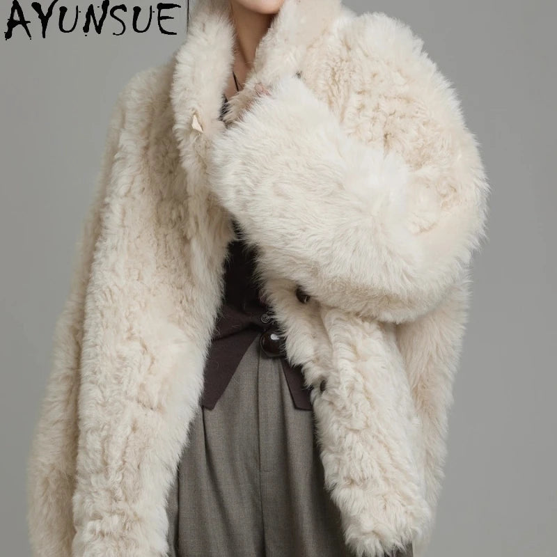 AYUNSUE Natural Sheepskin Fur Coat Women 2025 Real Leather Jacket Winter Jackets Luxury Clothing Female New Style Шуба Женская - Matrix Studios