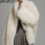 AYUNSUE Natural Sheepskin Fur Coat Women 2025 Real Leather Jacket Winter Jackets Luxury Clothing Female New Style Шуба Женская - Matrix Studios