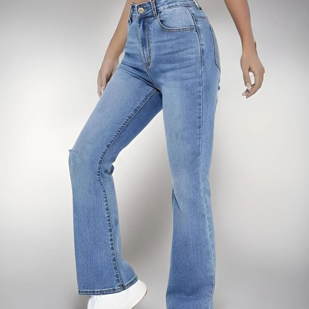 New women's hot jeans slimming European and American style casual versatile high waist washed Denim trousers for women - Matrix-studios.com