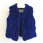 Fancy Rani Real Rabbit Fur Vest Short Natural Jacket For Women Fashion Leather Autumn Winter Spring Outwear High Quality - Matrix Studios
