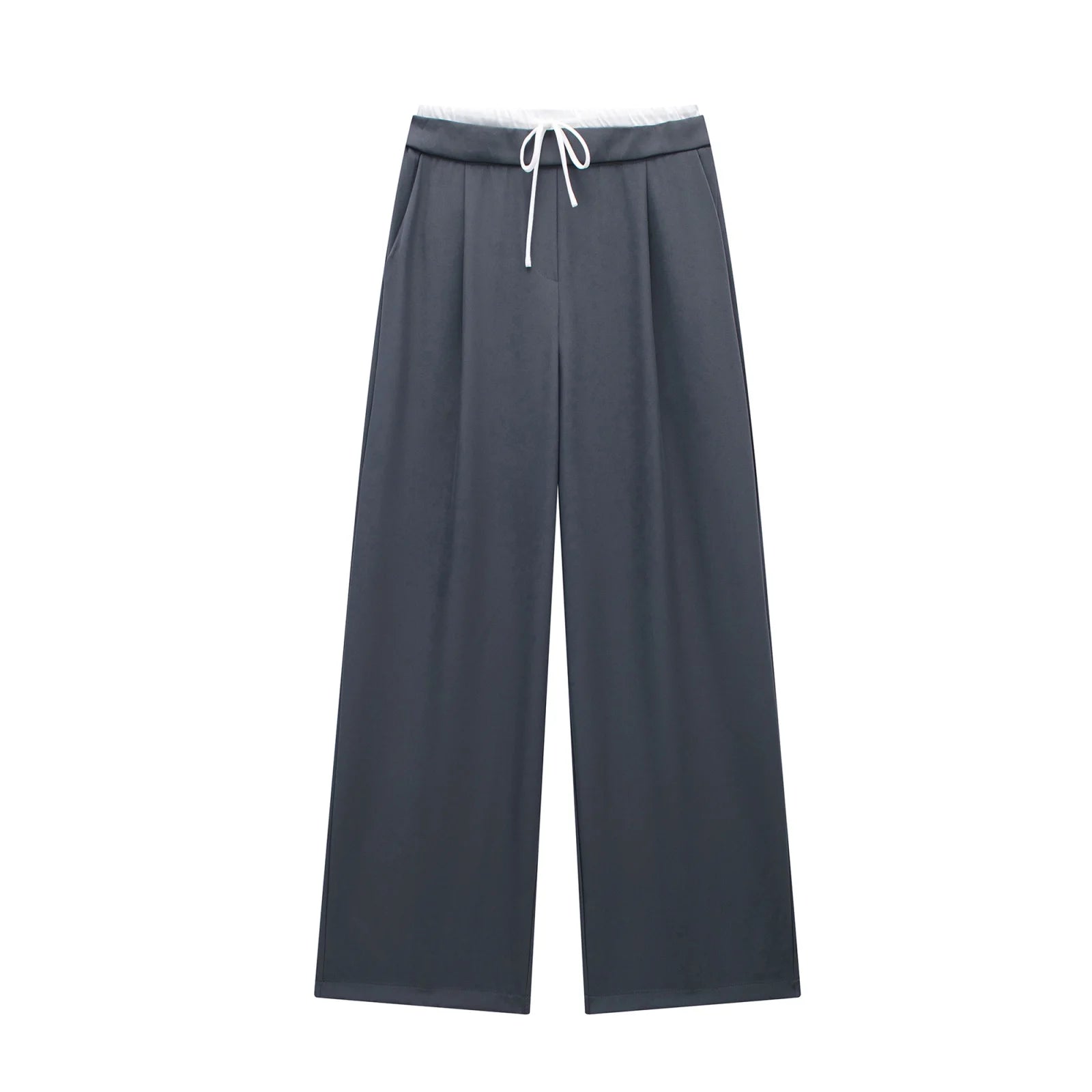 MUJER 2025 Wide Leg Pants for Women High Waist Baggy Pants Woman Summer Pleated Loose Pants Women Streetwear Tied Woman Trousers