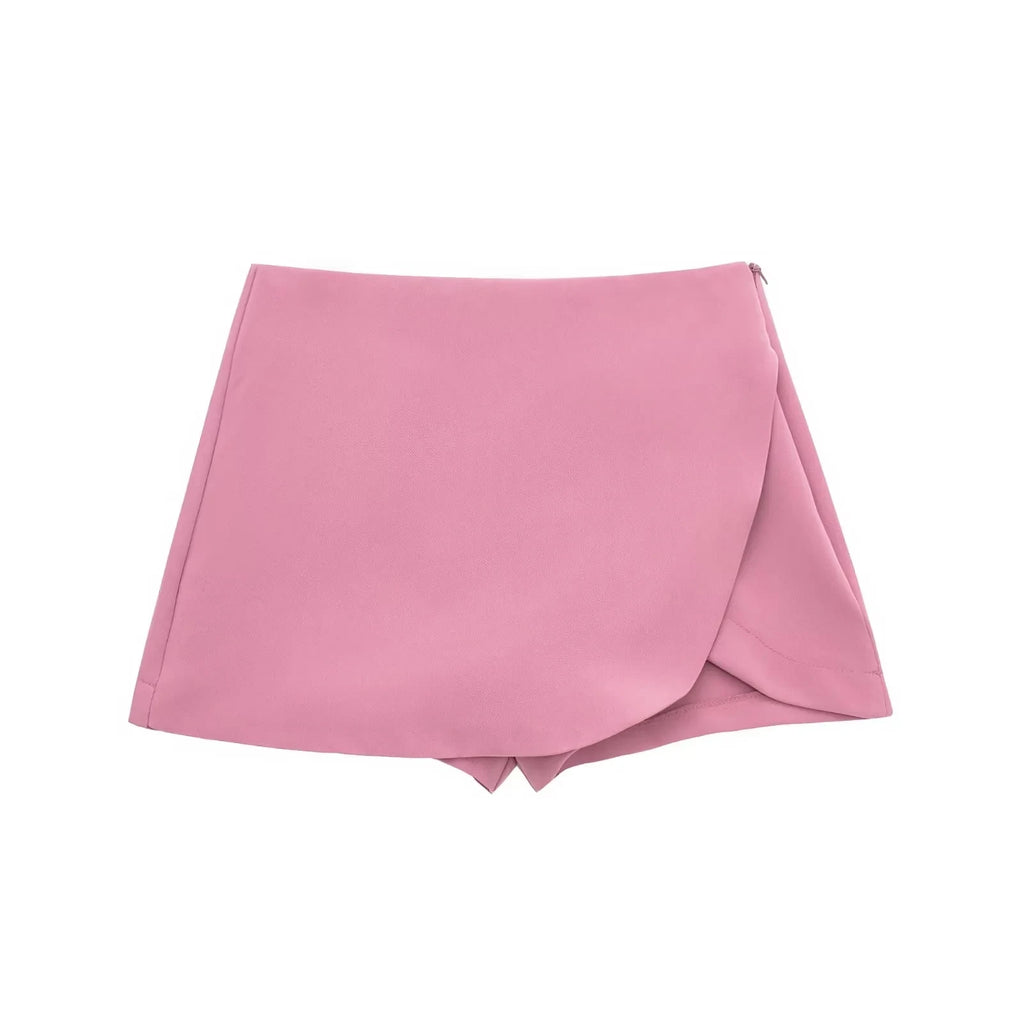 HXAO Women's Skirt Shorts Summer Beige Black Skirt Pants Woman Office High Waist Skort For Women Asymmetrical Pink Brown Skirt - Matrix-studios.com