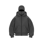 Men and women Y2K Gothic Harajuku winter new item double hooded sweatshirt men's hooded mask zipper sportswear - Matrix Studios