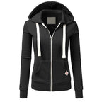 2024 Autumn/Winter New Women's Personalized Fashion Sports Hoodie Long Sleeve Drawstring Pocket Zipper Coat Woolen Sweater Top - Matrix Studios