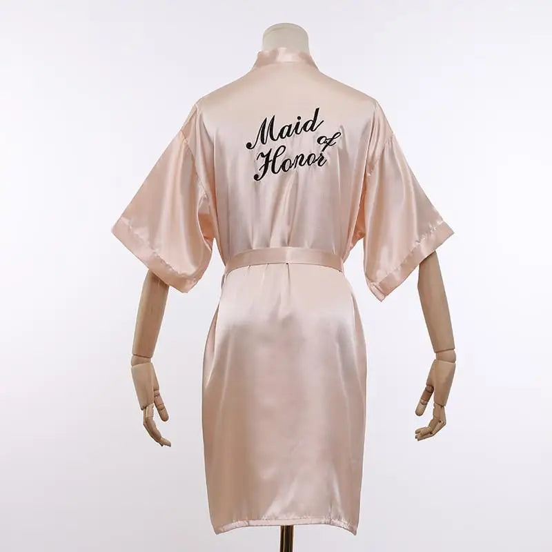 Wedding Bride Bridesmaid Robe Dressing Gown Sexy Women Bathrobe Nightgown Short Sleepwear Casual Flower Kimono Geisha M L XL - Matrix-studios.com