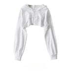 Hoodie Female Hoodie Personality Irregular Crop Ultra Short Style Long Sleeve Top Female Drop Shipping Sweatshirt Y2k Clothes - Matrix Studios