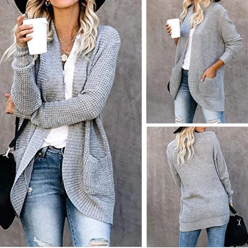 Fashion Women Cardigan Autumn Harajuku Knitted Sweater Basic Jacket Ropa Mujer Outerwear Thin Coat Streetwear New Woman Clothing - Matrix Studios