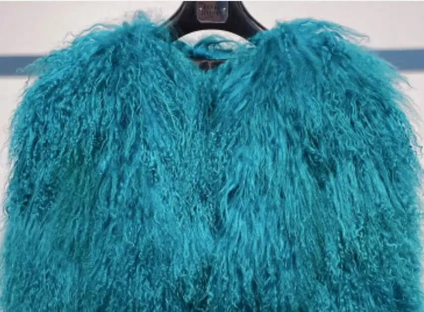 Mongolian Fur Coat Fur Jacket Women's Elegant Fluffy Solid Color Thickened Thermal Long Sleeve Coat Winter Fashion Oversized Lad - Matrix Studios