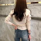 2026 Autumn Long Sleeve Fashion Women Cardigans Sweater Knitted Coat Short Casual Single Breasted Korean Slim Chic Ladies Tops - Matrix-studios.com