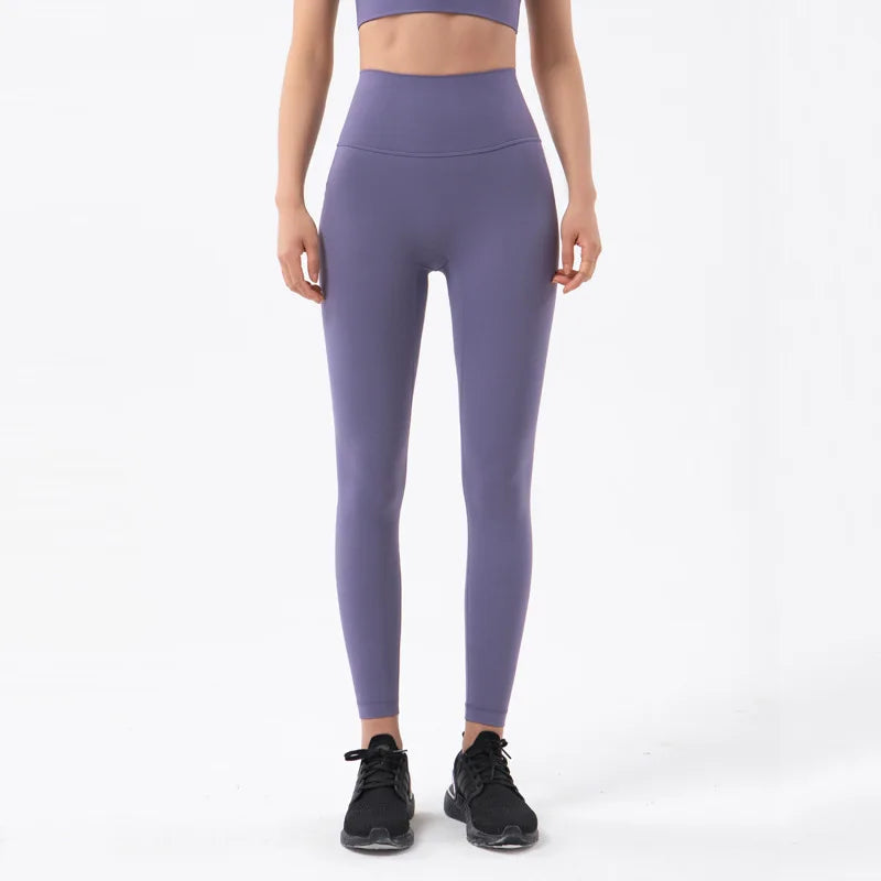 SOISOU Nylon Yoga Pants Gym Leggings Women Girl Fitness Soft Tights High Waist Elastic Breathable No T Line Sports Pants - Matrix-studios.com